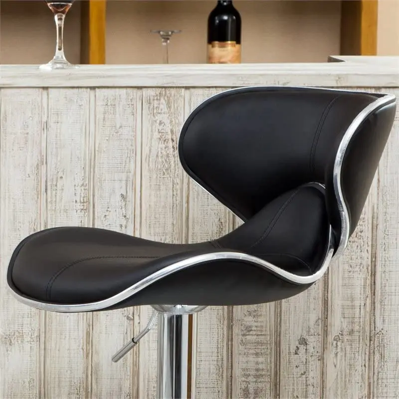 High Bar Chair Stool Shell Back Minimalist Bar Chairs Modern Adjustable Swivel Bar Stool Chair For Kitchen