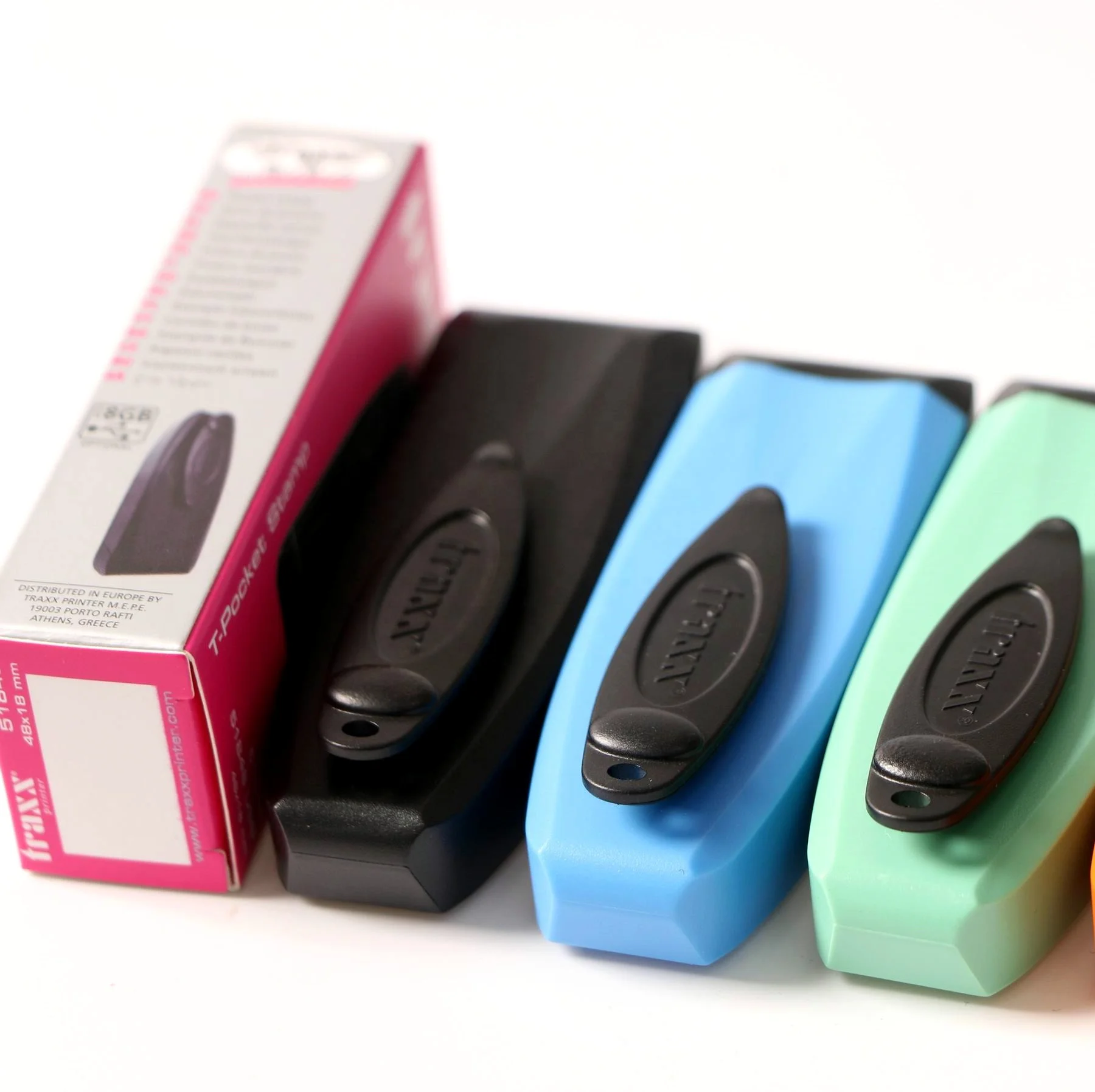 Traxx self inking pocket stamps portable address stamp signature stamps various shell colors available