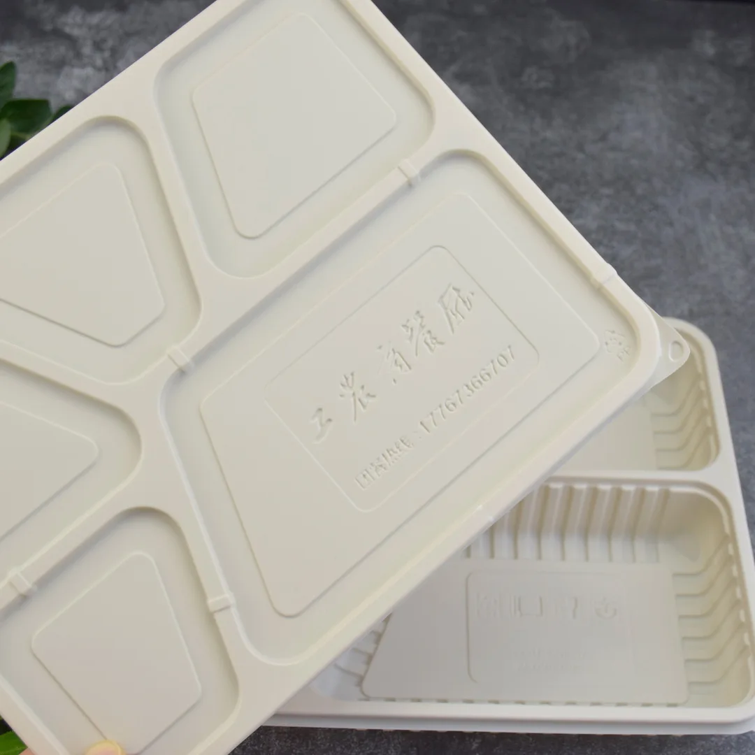 Food container with cover disposable corn starch biodegradable Sushi Bento box