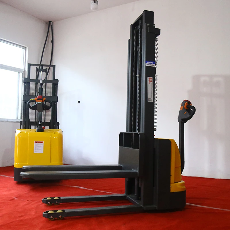 battery stacker electric fork lift 1 ton 1.5 ton 2 ton walkie all terrain fokrlift electric stacker apilador electrico