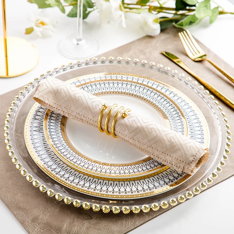 Factory wholesale High-grade Phnom Penh bone china plate creative Western steak plate household round fruit salad plate