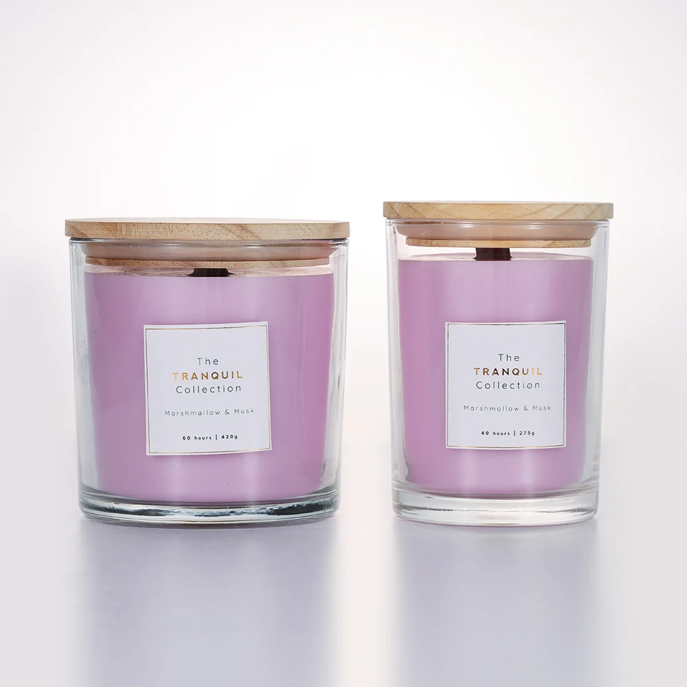 SINGHUA Wholesale Luxury Meditations Gradient Candle Jar With Soy Scented Candle And Packaging Box Lavender Scented Candle