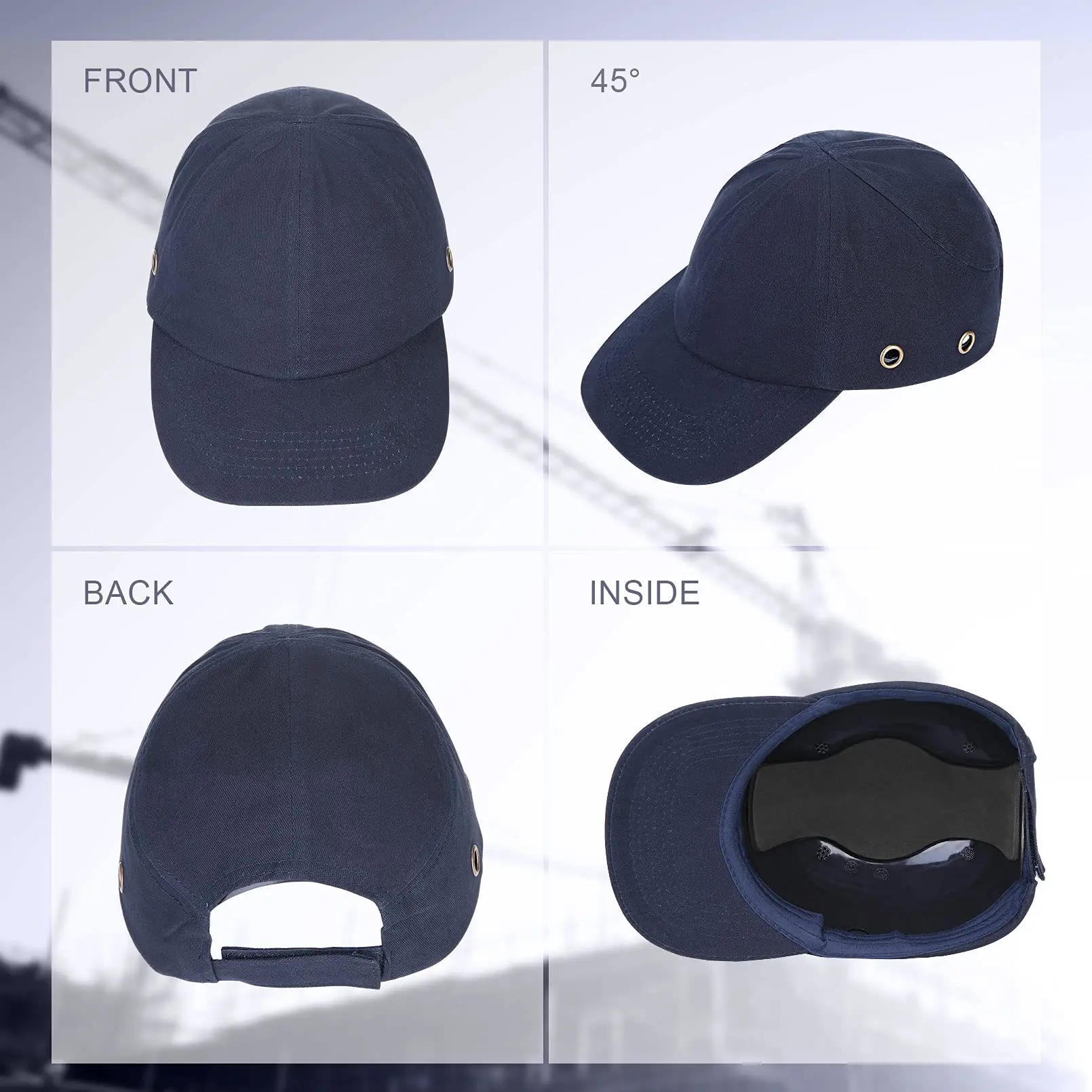 Wholesale Safety Protection Baseball Bump Cap Hard Hat Head Protection Tech Cap for Men Women