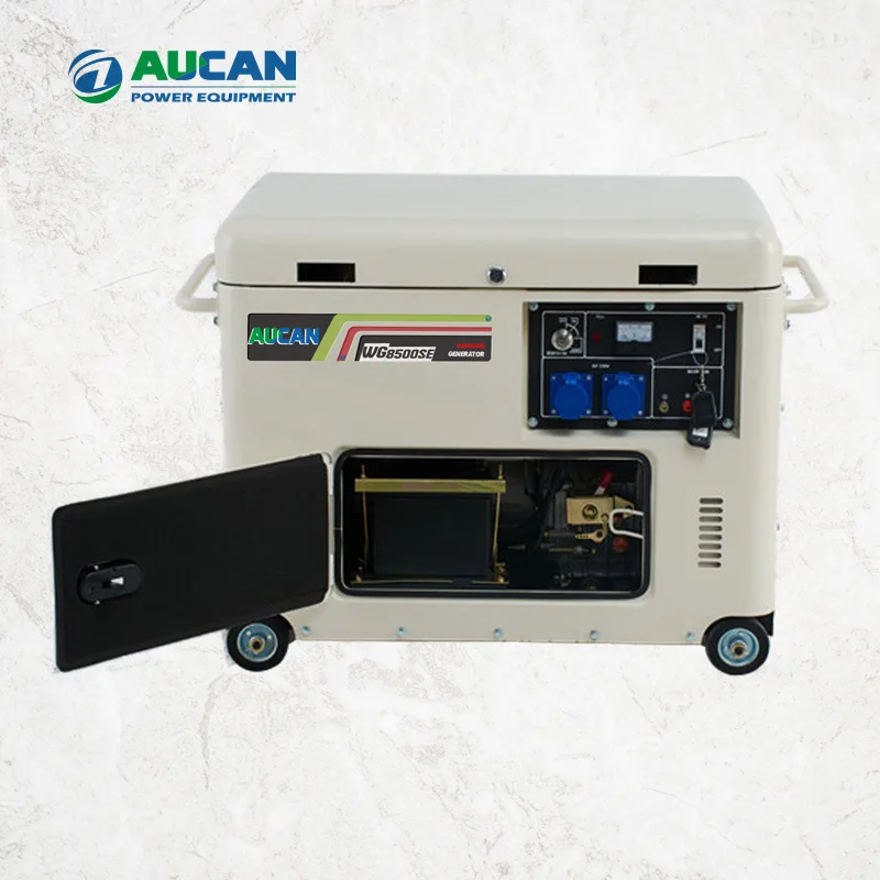 8.5kva 7kw Electric Starter Portable Gasoline Generator Silent Type with Wheels
