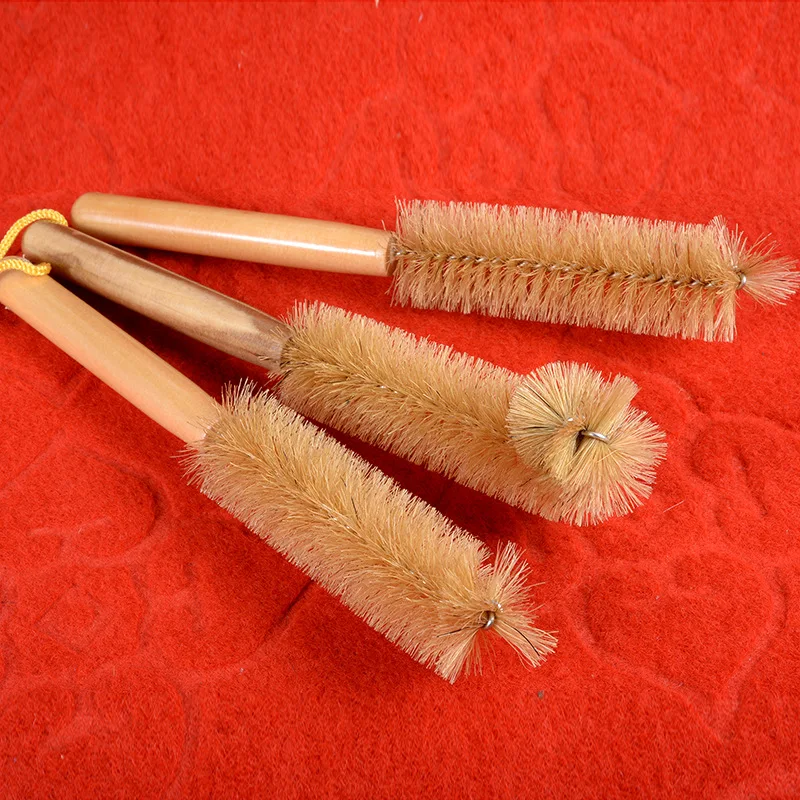 Factory direct sales wholesales bottle brush Kitchen Brush wooden handle   pig bristles bottle Cleaning Brush