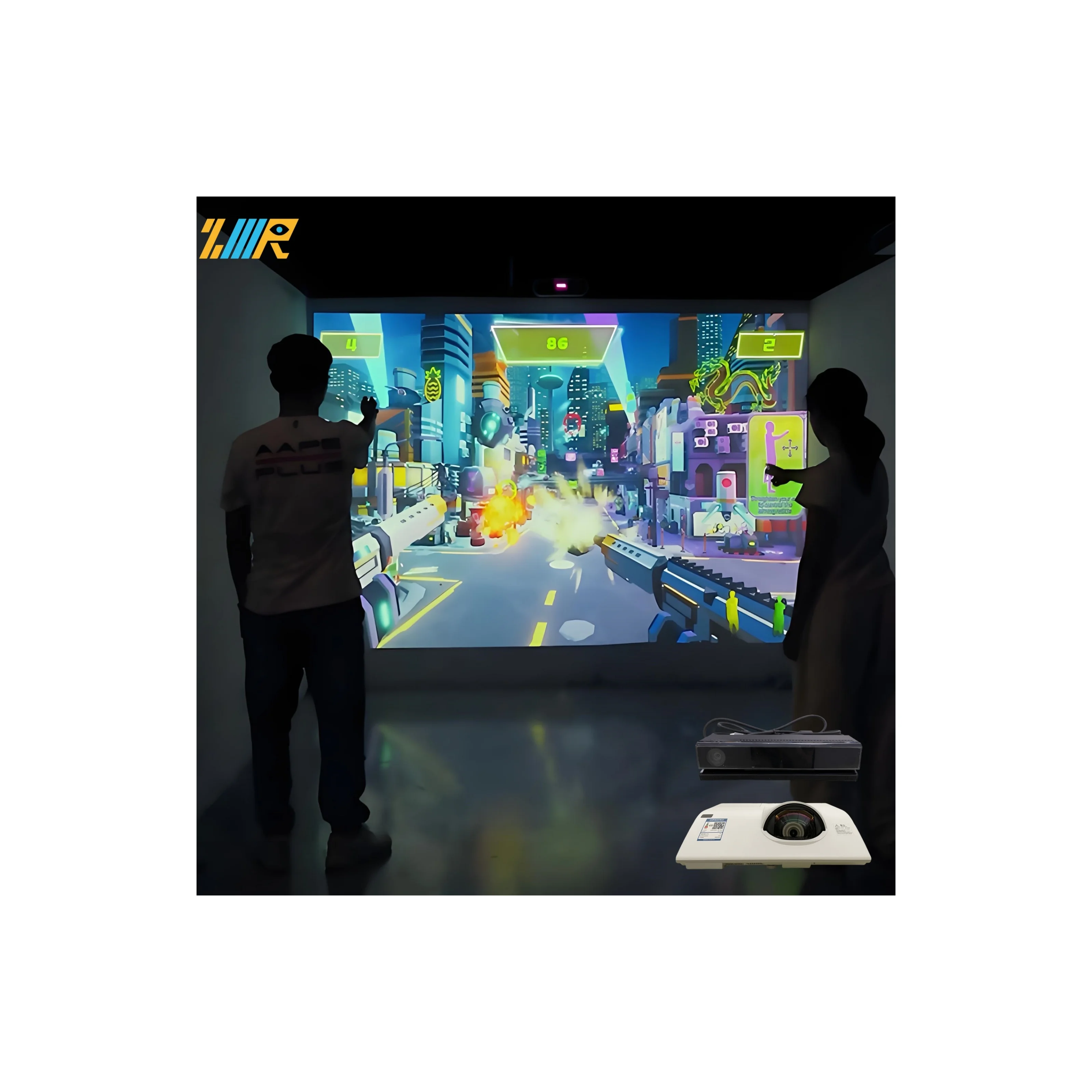 Support single or two person mode interactive games device interact game comput suppliers interactive projector