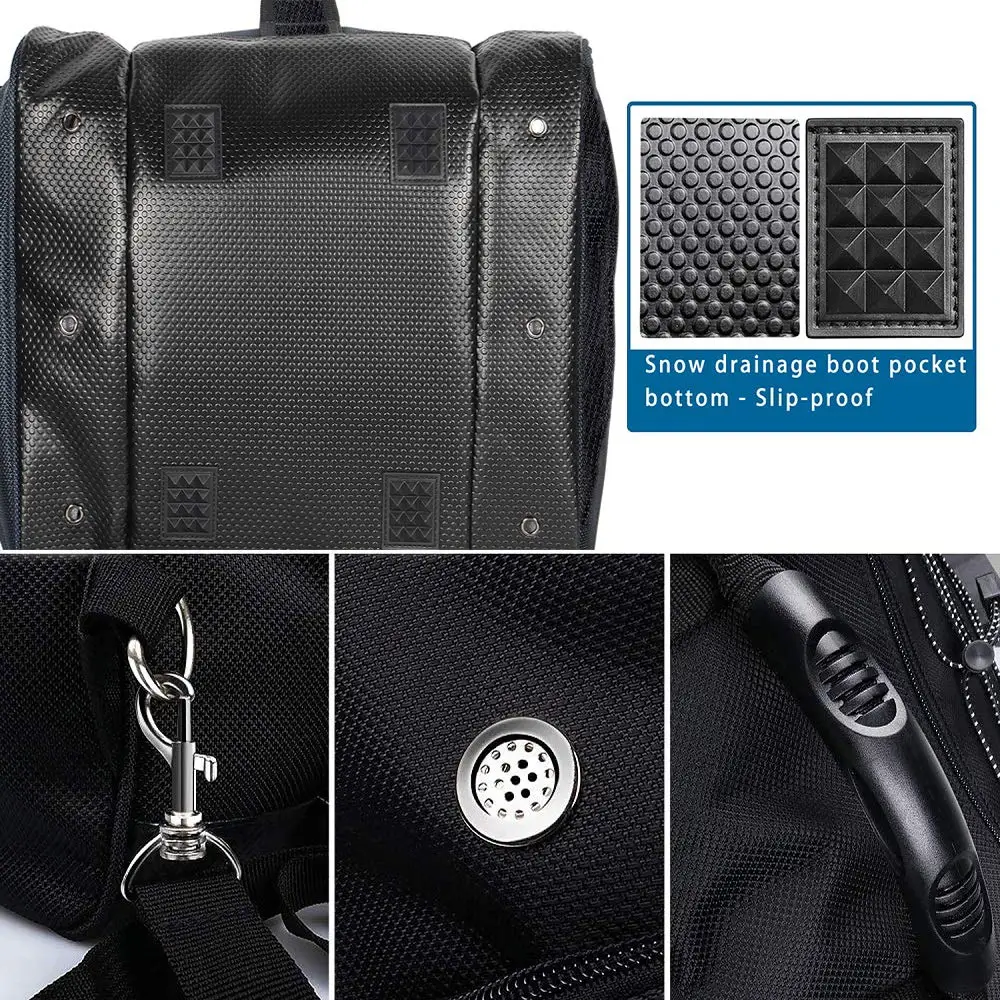 
Ski Boot Bag Ski Boots and Snowboard Boots Bag for Travel with Waterproof Exterior & Bottom 