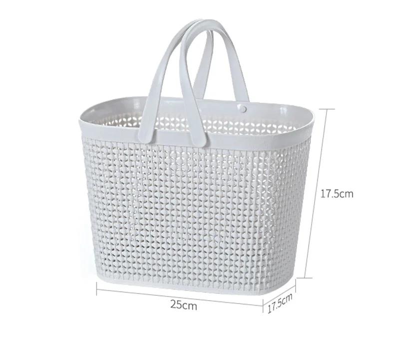 
Eco-Friendly OEM plastic durable wicker bathroom storage laundry basket with handle 