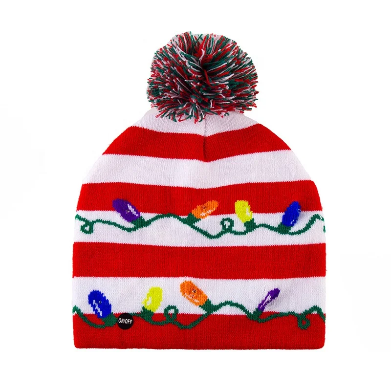 
Cowinner Led Christmas Beanie Hat Led Light Up Xmas Hat Knit Christmas Cap with 6 Lights 