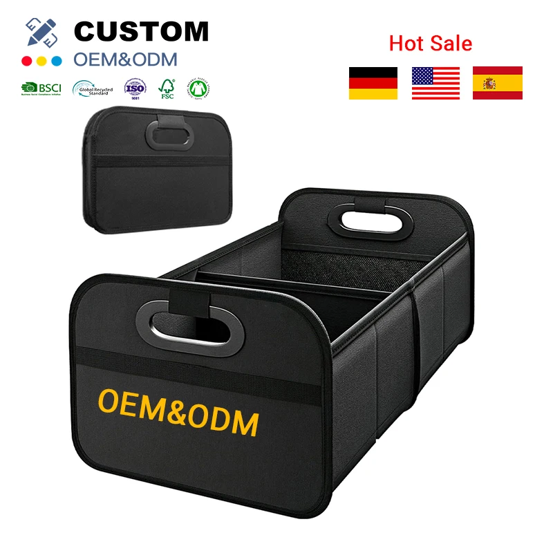 Custom Design Collapsible Multi-compartment Car Trunk Organizer Foldable Waterproof Car Organizers for Any Car Suv Mini-Van