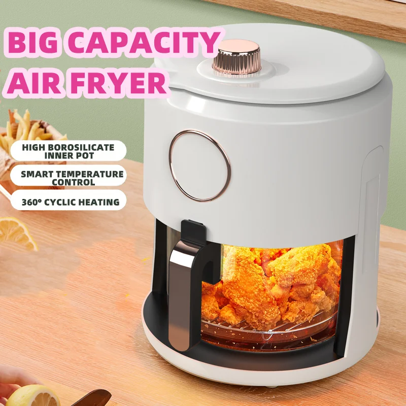 Official Logistics Support 5L Air Fryer Ovens 360 Cycle Heating Air Fryer With Visible Cooking Window Single Pot