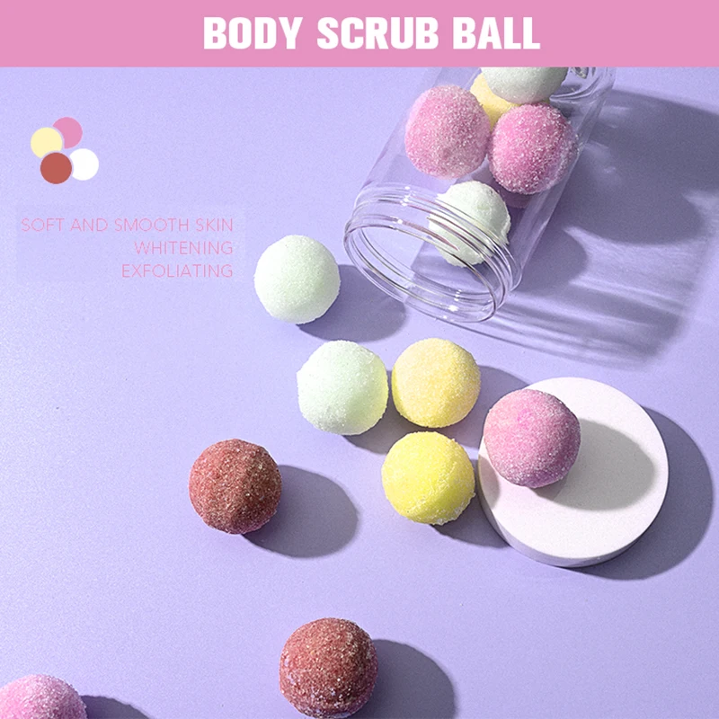 OEM colourful body candy vegan sugar scrub ball private label custom skin body scrub balls