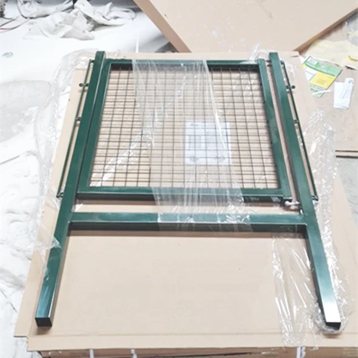 
Factory Q235 Europe style Round style steel powder coated single double garden gate and poles 