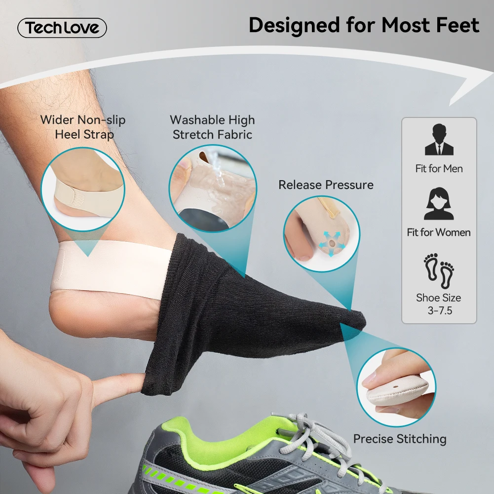 Tech Love Open Toes Women High Heel Shoes Non-slip Protective Half Five Fingers Forefoot Cushion Pad