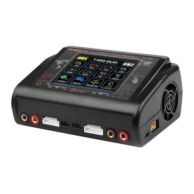 HTRC T400 DUO AC 200 Вт DC 400 12A * 2 RC игрушечное балансирующее зарядное устройство для LiPo LiHV LiFe Lilon NiCd NiMh Pb батареи