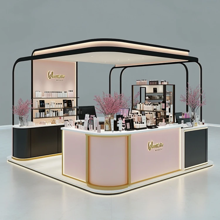 Professional Customized Acrylic Lipstick Showcase Cabinet Floor Makeup Display Racks Beauty Product Cosmetic Display Stand