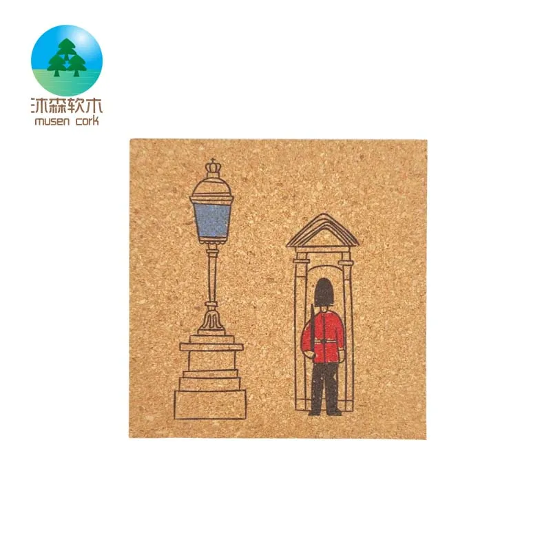 Musen Hot-selling Britain Sublimation Printing coaster with cork cork plant mat coaster