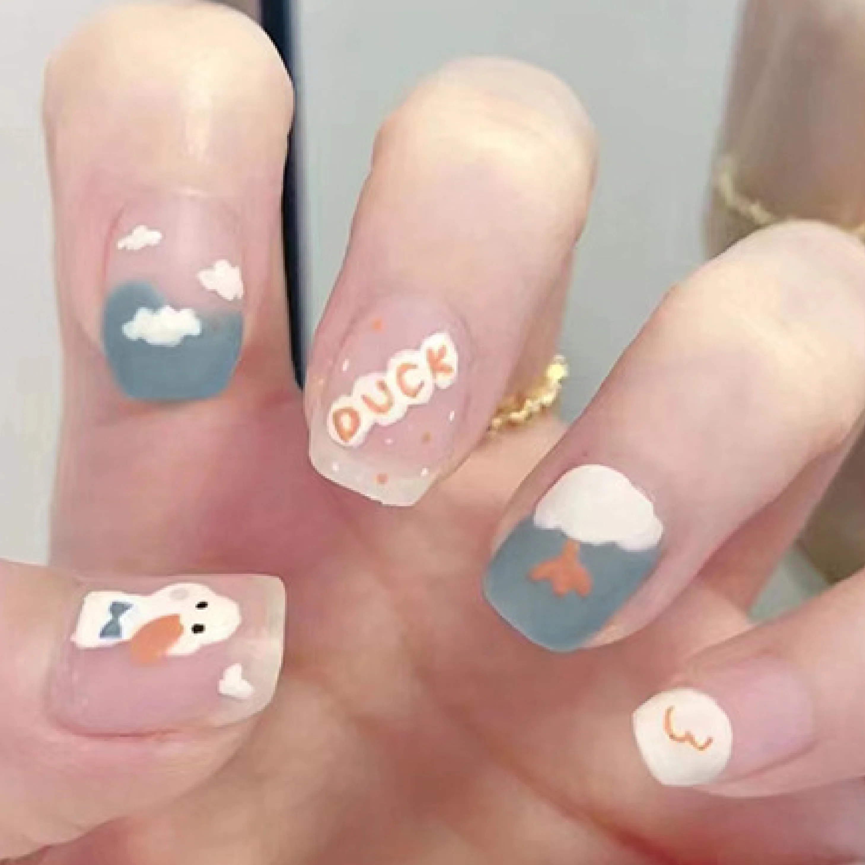 Gradient purple coffin false artificial nails set press on nails designs xl press on nails