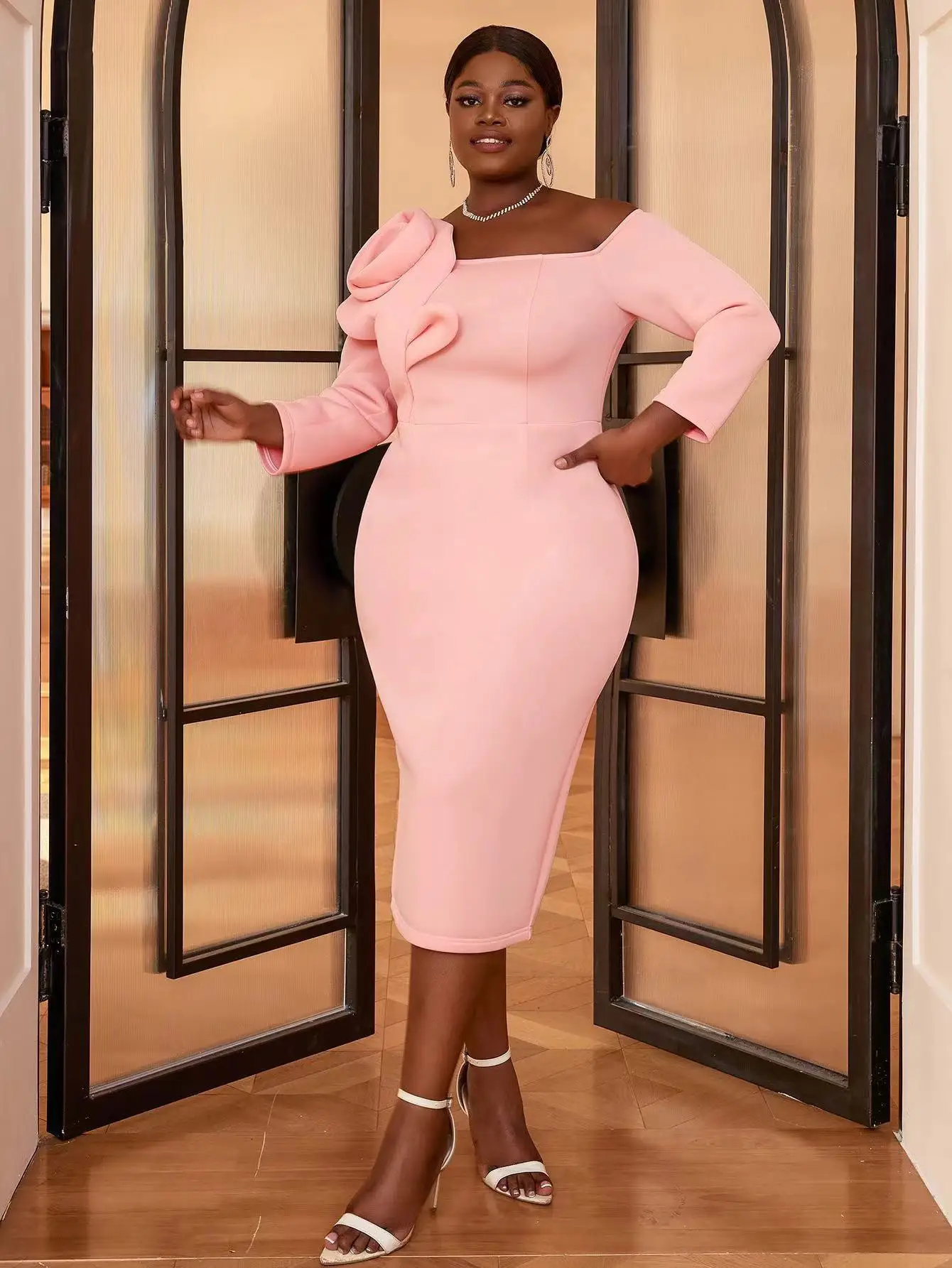 Plus Size Yellow  Elegant Women Evening Wedding Dress America