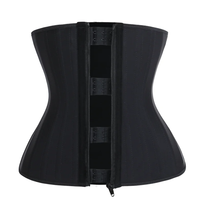 NANBIN 2022 Women Zip up Hook Latex Underbust Waist Training Corsets Hourglass Body Shaper 25 Steel Bone Waist Cincher Trainer