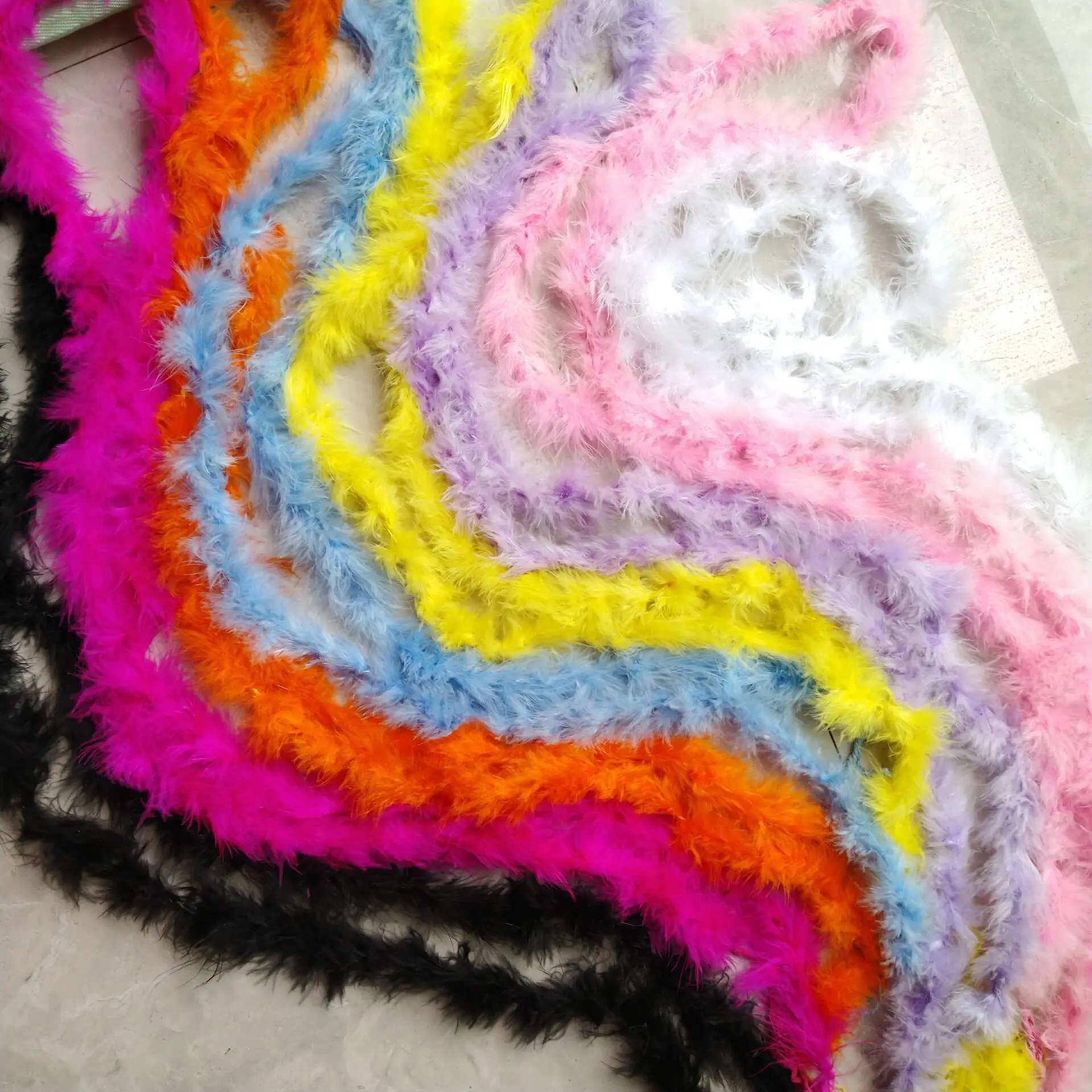 Wholesale Turkey Feather Boa Marabou Feathers Fringe Trim For Holiday Decoration