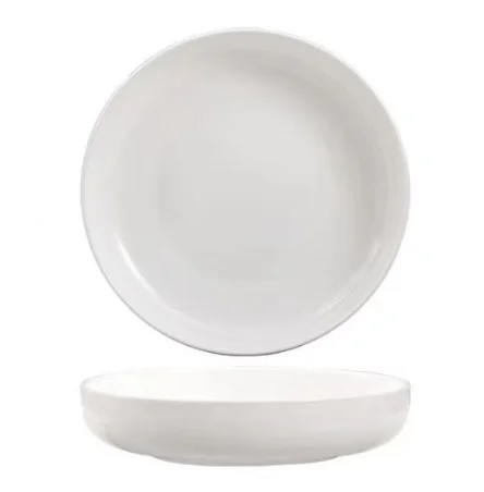 Creative pure white ceramic plate deep mouth plate  bone china tableware