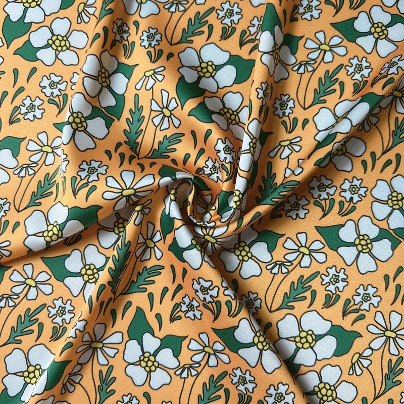 Wholesale Digital Print Soft Touch Silky Satin Fabric Flower Pattern with Free Sample