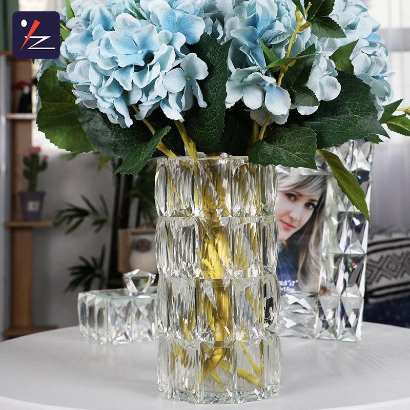 Multi Sizes K9  Crystal Clear Glass Vase Home  Wedding  Decorative Flower Vase