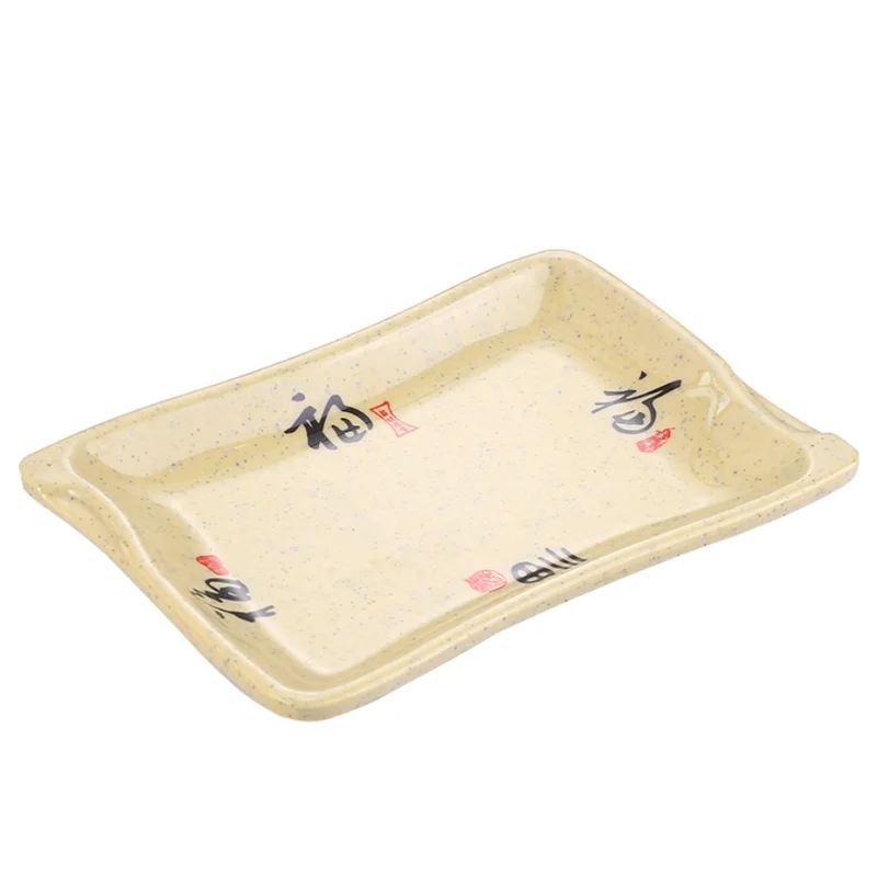 custom printed rectangular hard rolling tray melamine food drink serving trays