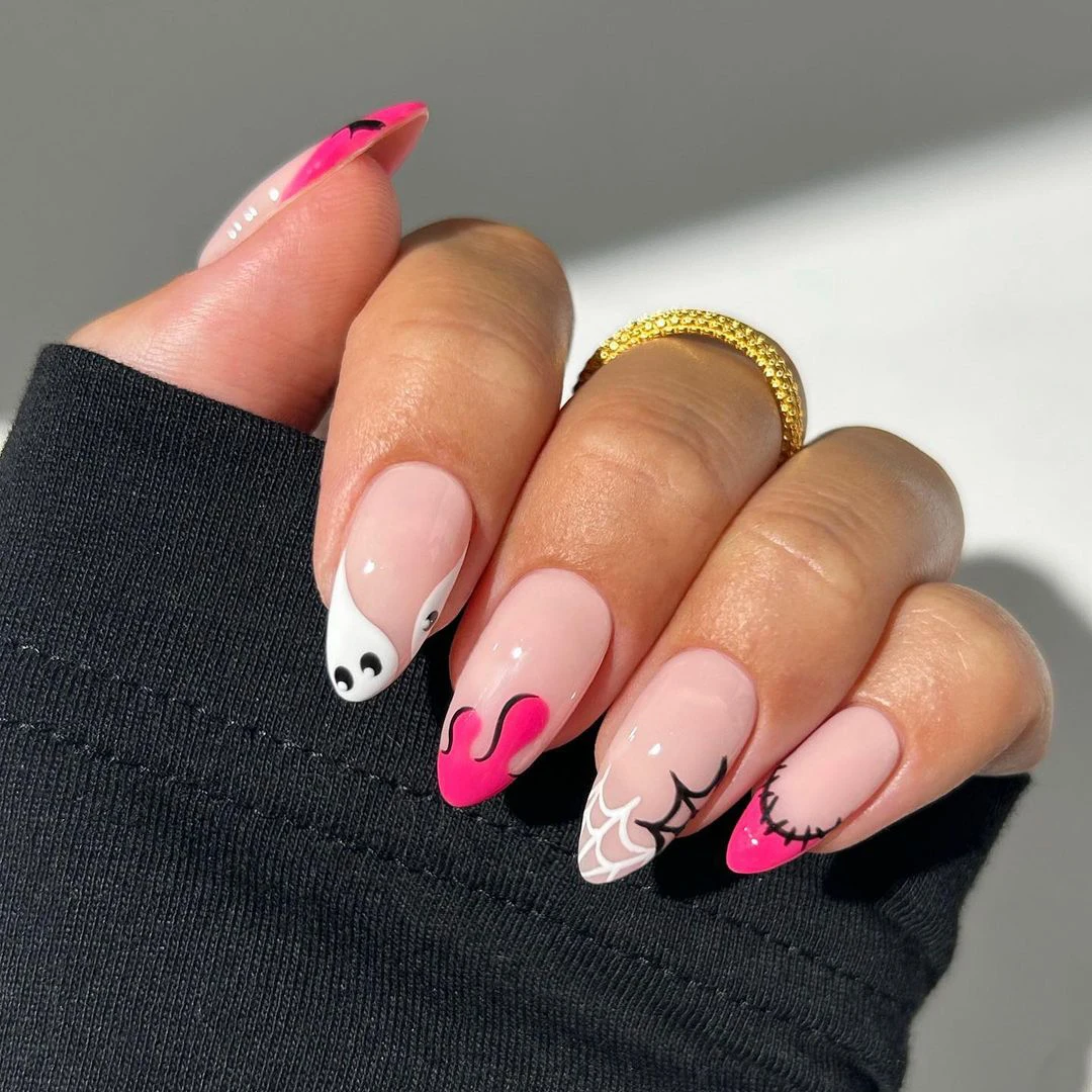 Custom Artificial Fingernails Fake False Nails With Art Design Wholesale Luxury Halloween Soft Gel Short Press On Finger Nails