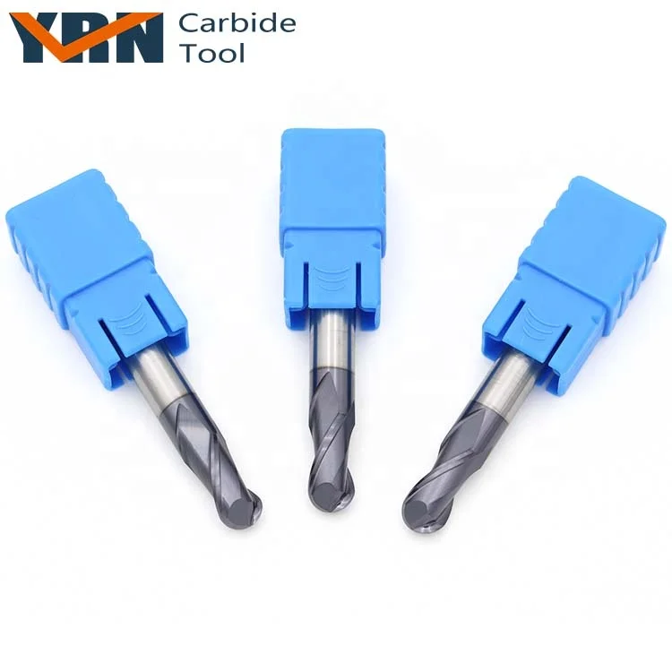 YRN Endmill Solid 1 mm Carbide 2 Flute Ball Nose End Mill For Wood