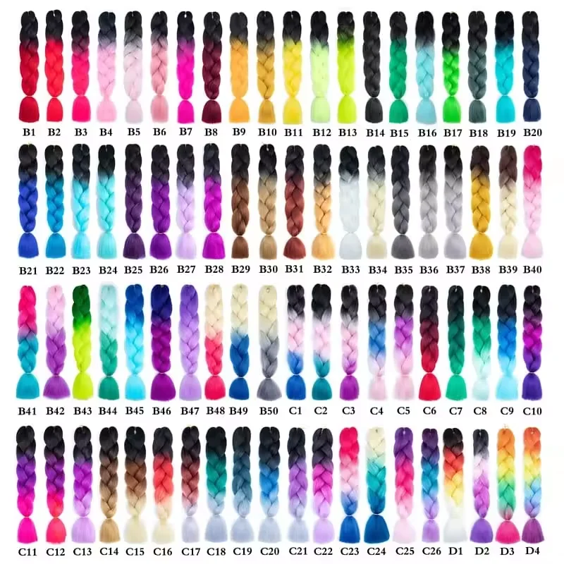 Multicolor Jumbo Braid Hair Weft 100g Synthetic Fiber Machine Double Weft 24 Inch Fiber Durable Accessory