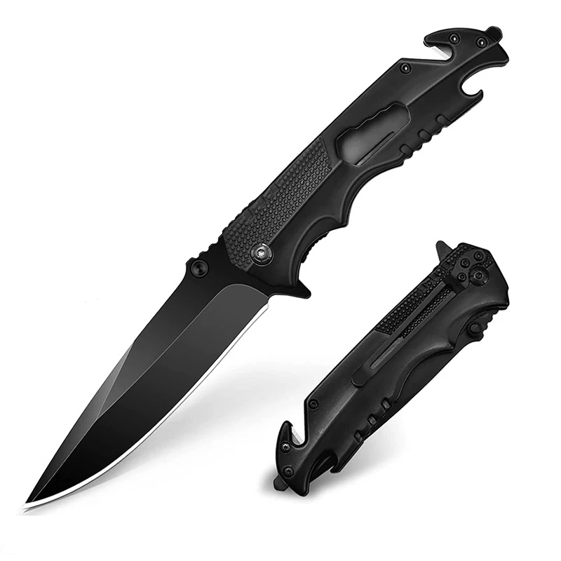 Outdoor Multi Tools Survival Pocket Knife Allen Key Handle Design Tactical Knife with Rope Cutter Glass Breaker