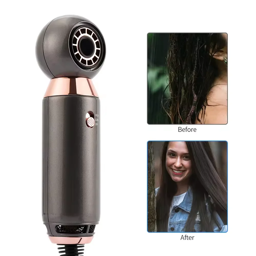 Mini Hairdryer Portable Leafless Hair Dryer 800W Negative Ion professional Salon for Travel Hot One Step Hair Dryer And Styler