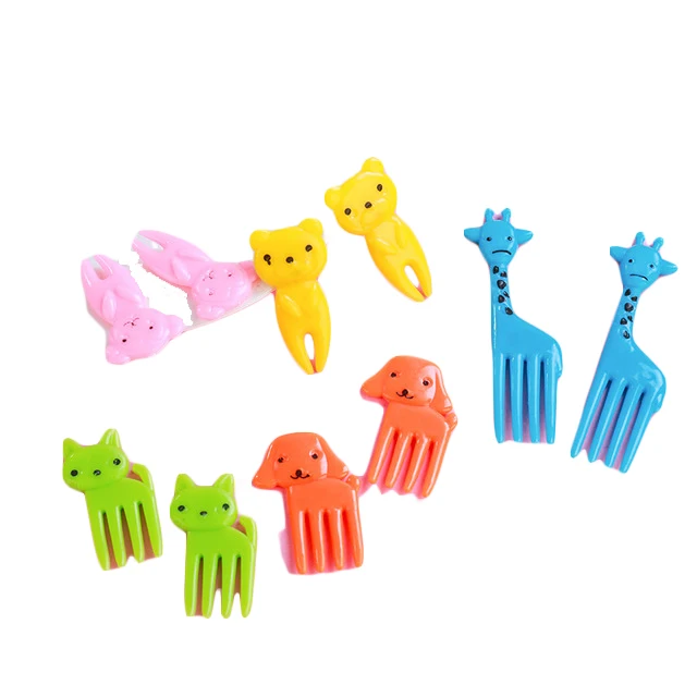 Customized Family Use Cute Cartoon Food Fruit Fork 10pcs Party Gift Mini Fork For Kids