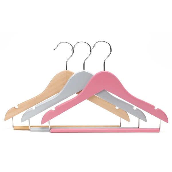 2021 hot sale colorful child kid clothes wooden hanger wholesale