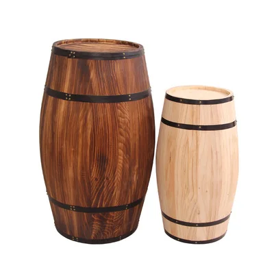 Decorative pine barrel customized charring wooden barrel for decoration