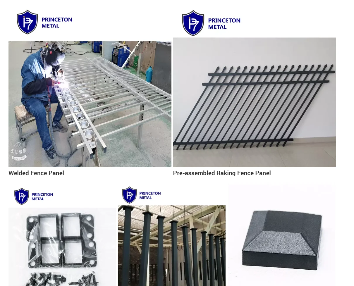 Aluminum Anti rust Raking Security Garden Decoration Fence Treils Panels Outdoor Metal Fencing Panels