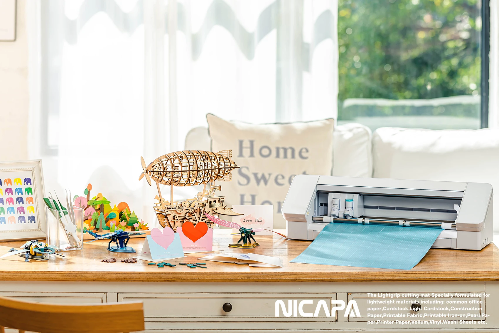 
Nicapa 12x24 inch 3 Mats Light Adhesive Sticky LightGrip Blue Cutting Mat for Silhouette Cameo 3/2/1 