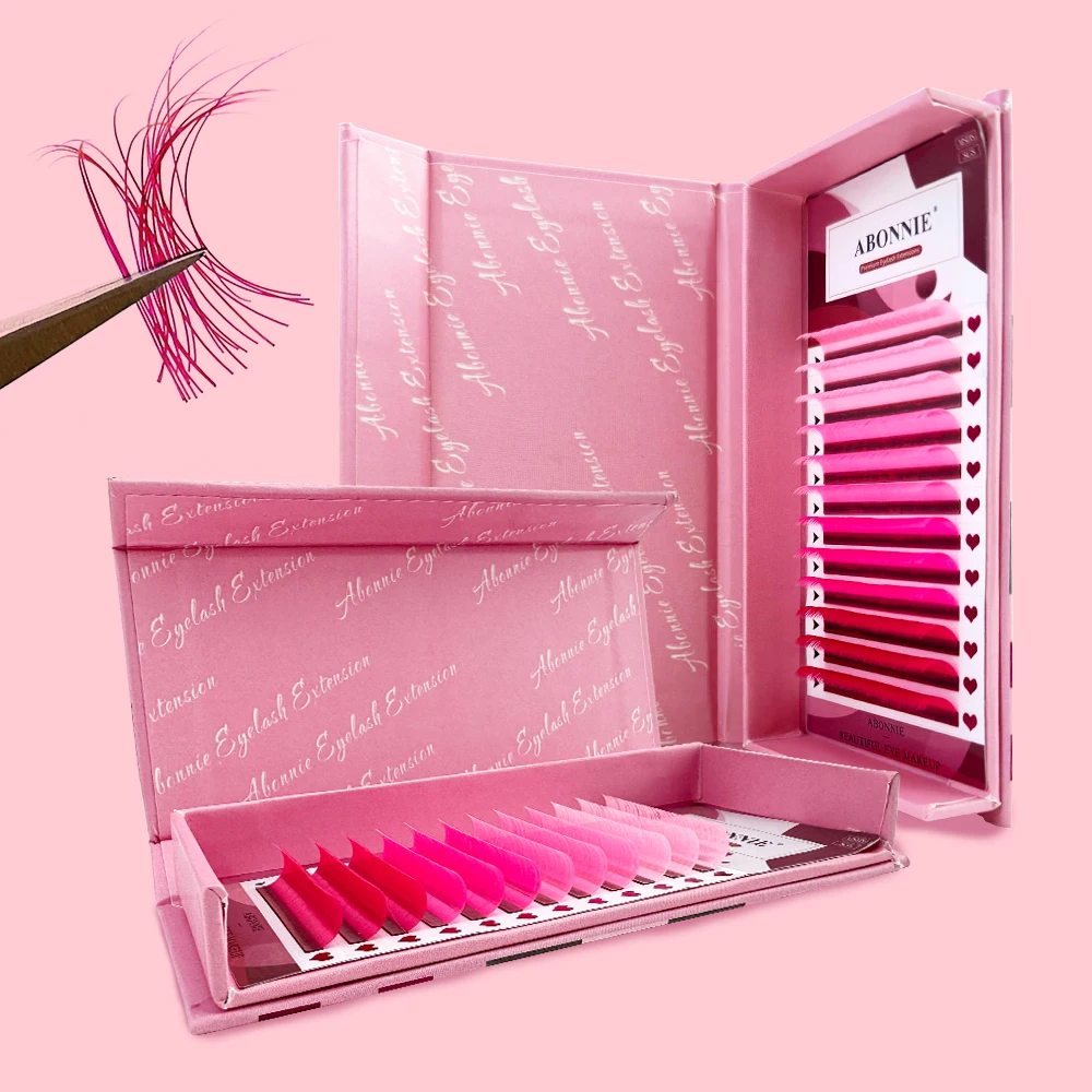 CC DD J B Curl Classic Korean colorful indiavidual eyelash extension professional supplies pink eyelash extension vendor