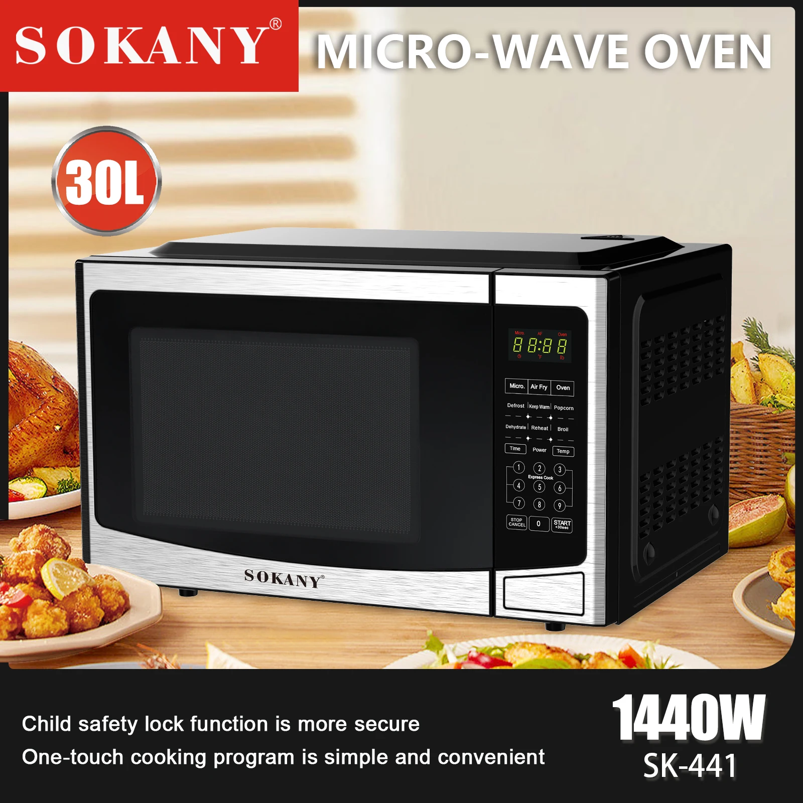 Sokany 441 горячая Распродажа умная микроволновая печь мелкая