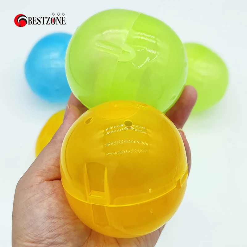 65*70mm Promotion Conjoined Assorted Translucent Colors Oval-shaped Toy Capsule Ball Vending Machine Toy Plastic Capsule