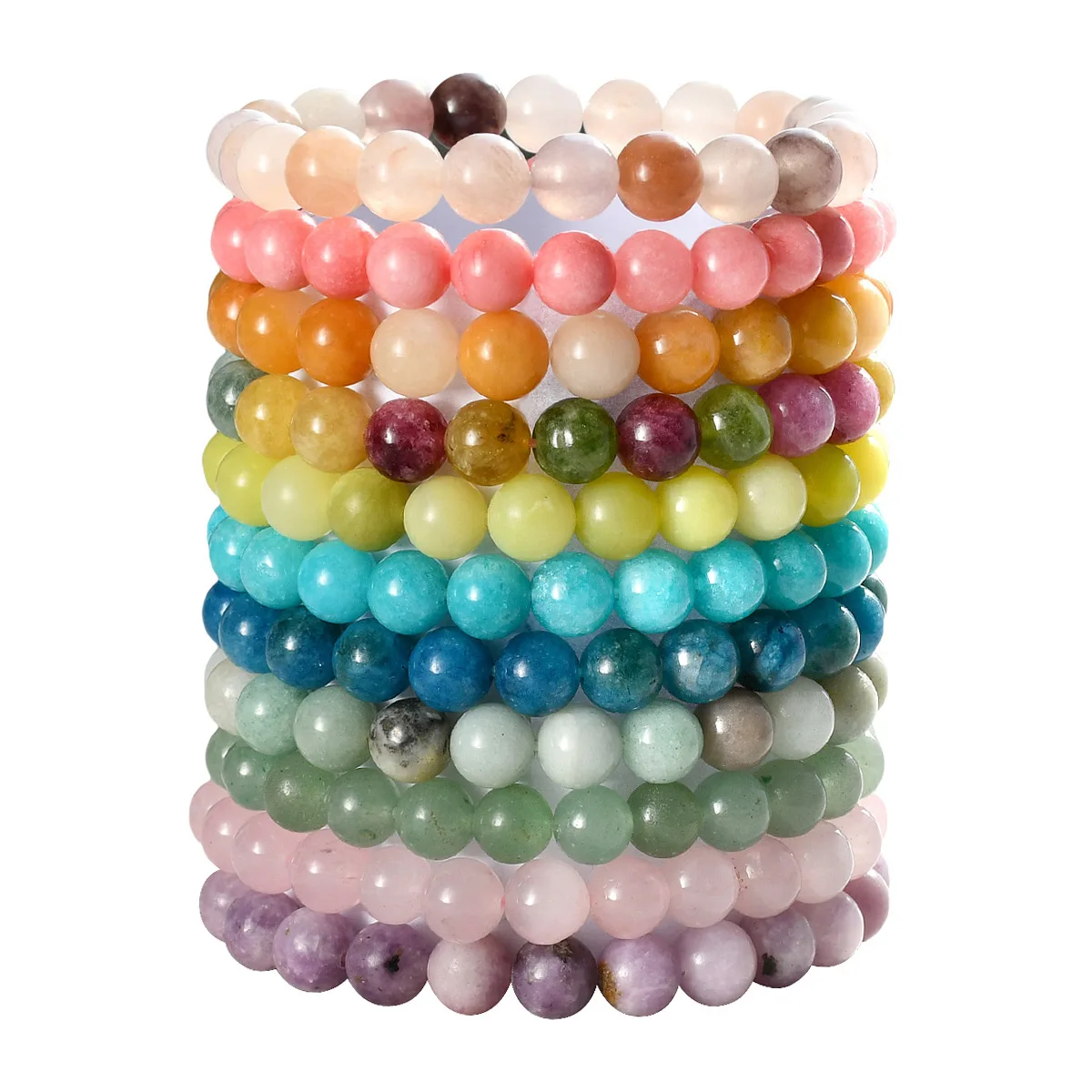 Dropshipping 8mm natural stone bracelet with card Amazon explosive tourmaline bracelet for men/women friendship gift B382