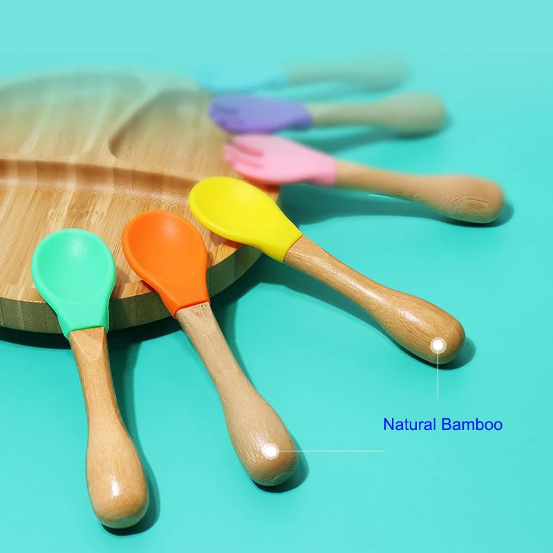 2022 New designer dinnerware  Baby Dinner Set food grade bamboo baby plate with silicone suction plates and bowls for toddlers