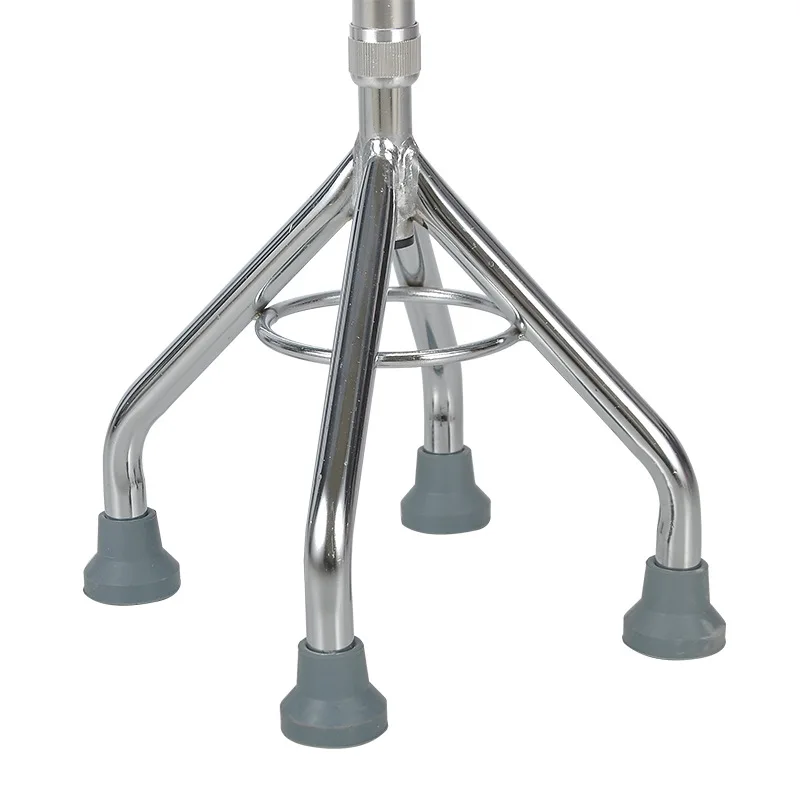Rehabilitation Therapy Supply Aluminium Alloy Elderly Medical Walking Canes Four-Corners Claw Adjustable Crutches for Disabled
