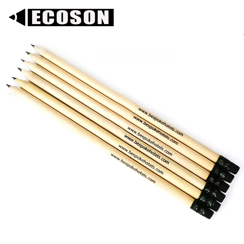 Cheap Wholesale Pencils Set Hexagon Blue HB Lead Plain Gold Black White Silver Stamped Transfer Foil Logo Printed Custom Pencils