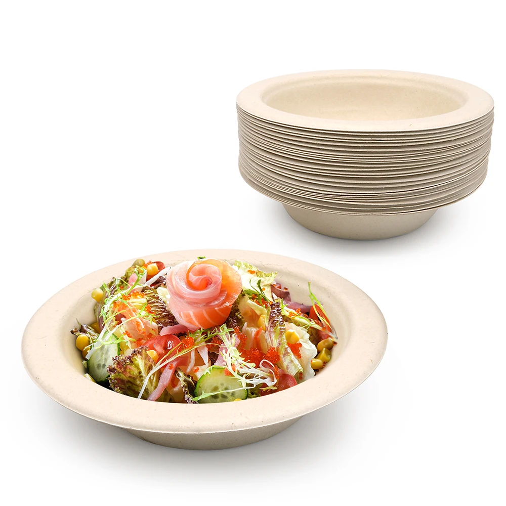 Biodegradable 8oz 12oz 16oz Kraft Paper Soup Cup Fast Food  Paper Bowl Soup Container with Lids