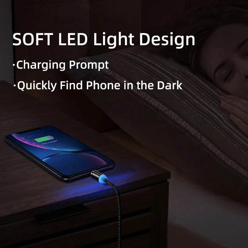 WISTAR 3 in 1 LED Charging Cable Magnetic Charger Cable Charge Magnet USB C Cable