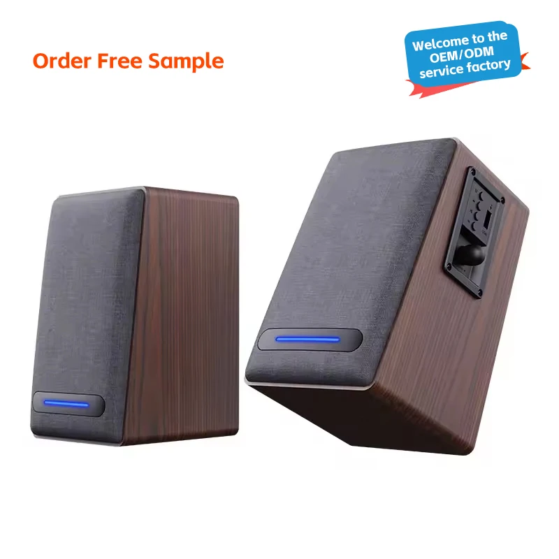Support CKD SKD Professional Wooden 2.0CH Audio Stereo Blue Tooth Computer Bookshelf Desktop Speakers