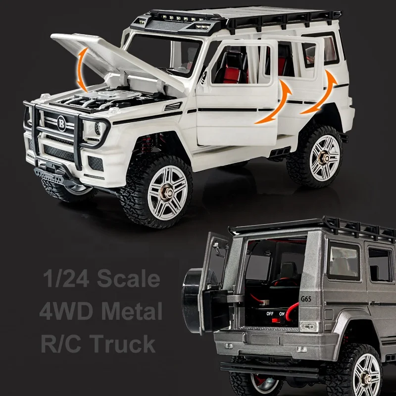 SG-2401 1/24 Scale Amg G65 Miniature Zinc Alloy Off-Road 4Wd Led 4X4 Electric Radio Control Car Truck Metal Rc Rock Crawler Toy